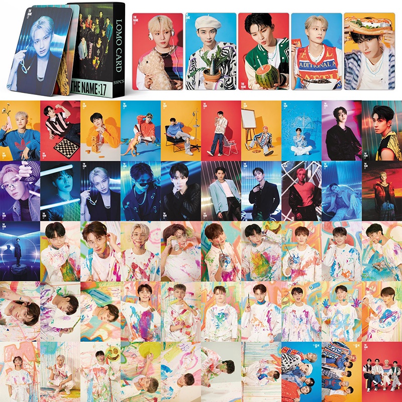 55pcs / Kotak Kartu LOMO Foto SEVENTEEN 17 Untuk Koleksi