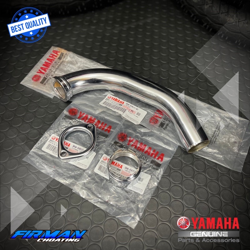 leher knalpot set cincin atas bawah rx king rxs rxk yt115 original yamaha (sepaket)