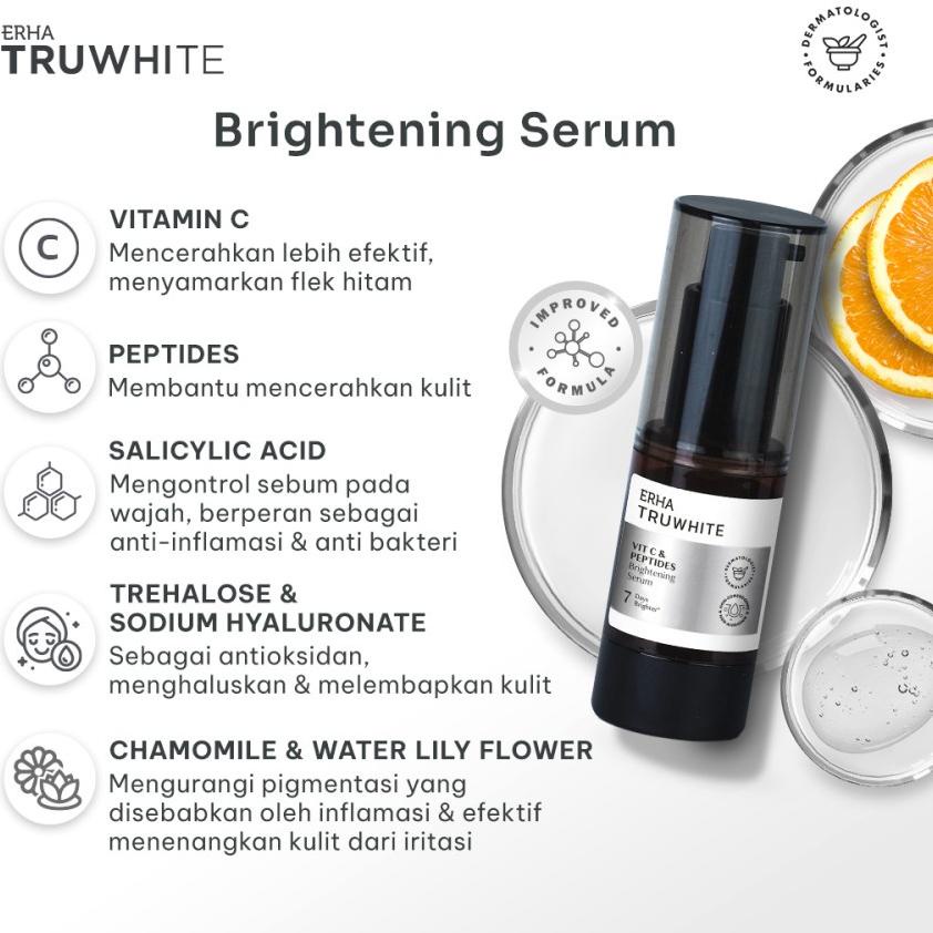 PALING BAGUS ERHA Truwhite VIT C & Peptides Brightening Serum 20 ml - Serum Pencerah Wajah 3577 ヰ