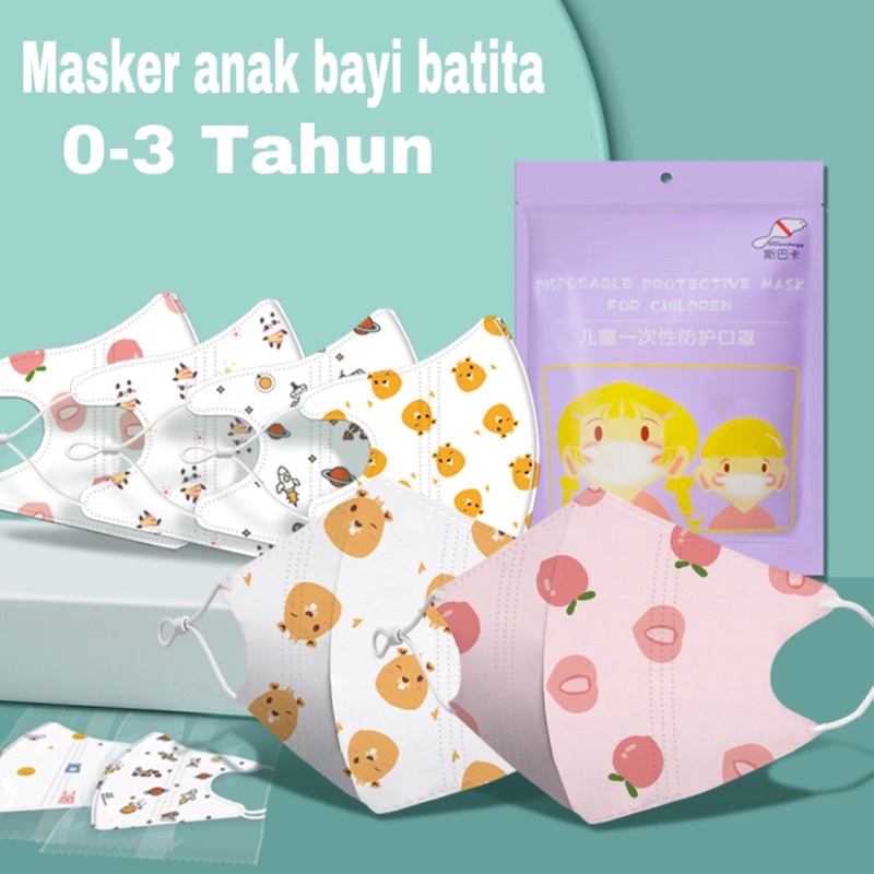 Masker Duckbill Anak Bayi Batita 4ply Seal Pack