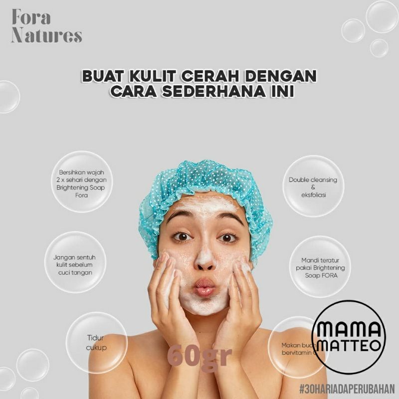 FORA Natures Gluta Collagen Soap 60gr Pencerah Kulit BPOM Brightening with Gluta / Kolagen / Niacinamide / Sabun Mandi Wajah