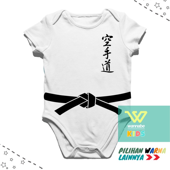Jumper Bayi Custom Karate| Baju Bayi 0 - 12 bulan | Jumper Bayi Lucu - Putih S I NEW22