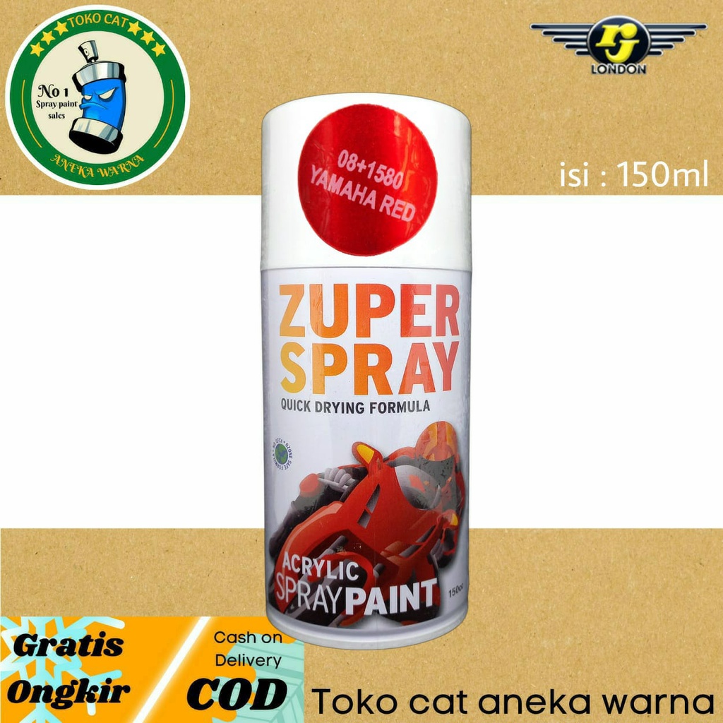 cat semprot 150cc candy yamaha red 08+1580 zuper spray produk dari rj london spray paint cat semprot pilok pilox