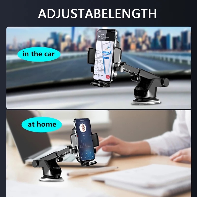 Bracket Suction Cup Mount Dasbor / Kaca Depan Mobil Holder Handphone Universal Rotasi 360 ° 4.7-7 &quot;