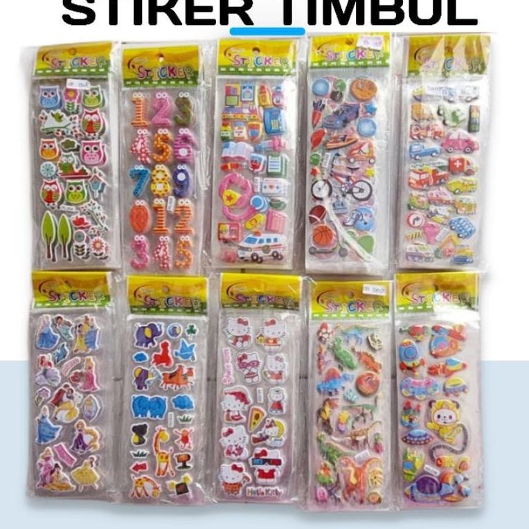 

• (isi 20 pcs) MAINAN STICKER TIMBUL LUCU MURAH MIX ௹