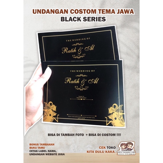 Jual undangan tema jawa blackgold undangan jawa elegan | Shopee Indonesia