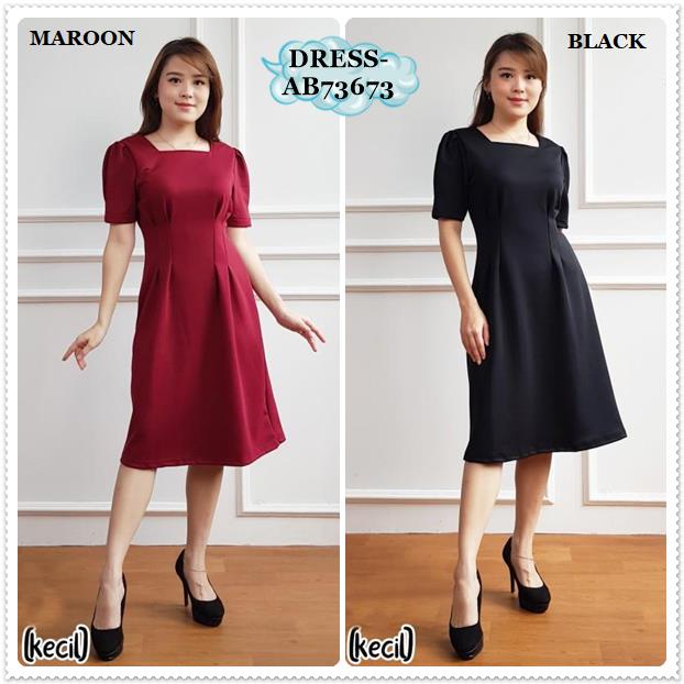 AB53673 Mini Dress Pesta Natal Imlek Sincia Wanita Korea Import Merah Hijau Emerald Hitam Pink Fusch