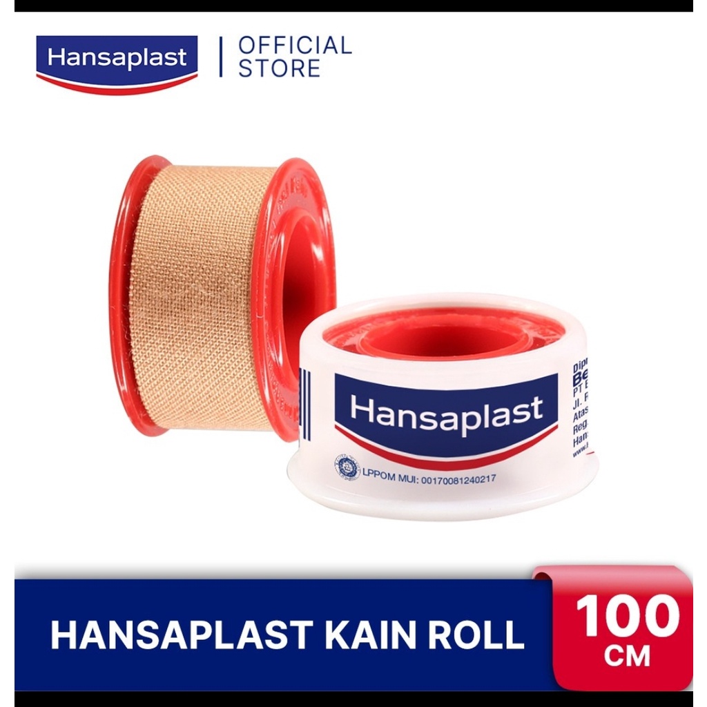 HANSAPLAST Roll Plester Gulung Kain 1,25cmx1m   [Plester Perban Perekat untuk Luka]