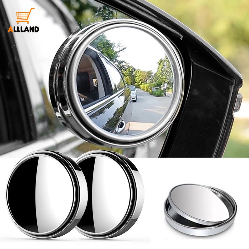 1/2 Pcs HD Glass Round Square Car Blind Spot Mirror/ Auto Motorcycle 360° Adjustable Wide Angle Rearview Mirrors