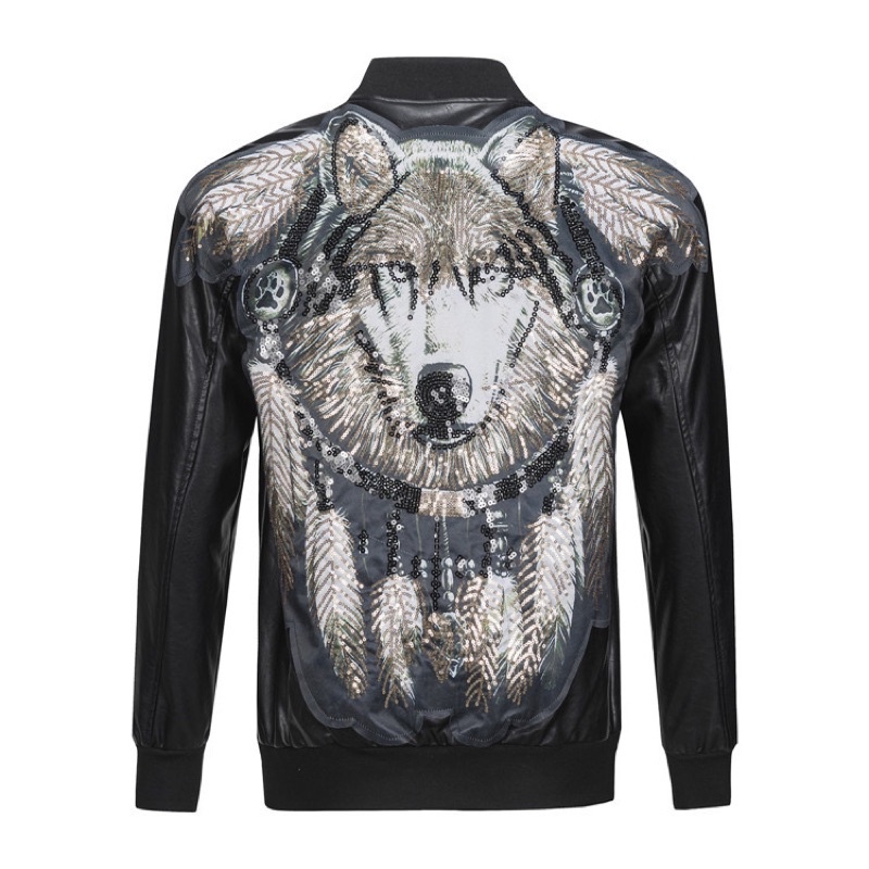 PP93 JAKET KULIT PHILIPP PLEIN WOLF SERIGALA