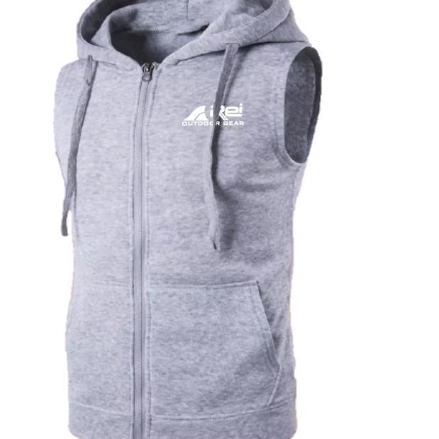 Rompi Pria Hoodie vest Rei outdor - Hitam, M