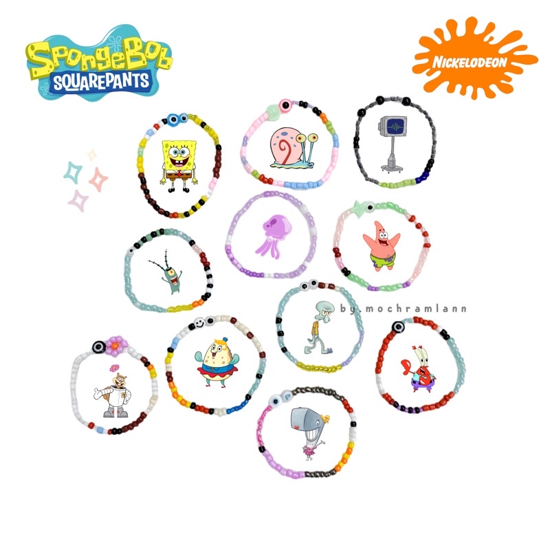 SPONGEBOB BRACELET / GELANG SPONGEBOB / GELANG MANIK-MANIK
