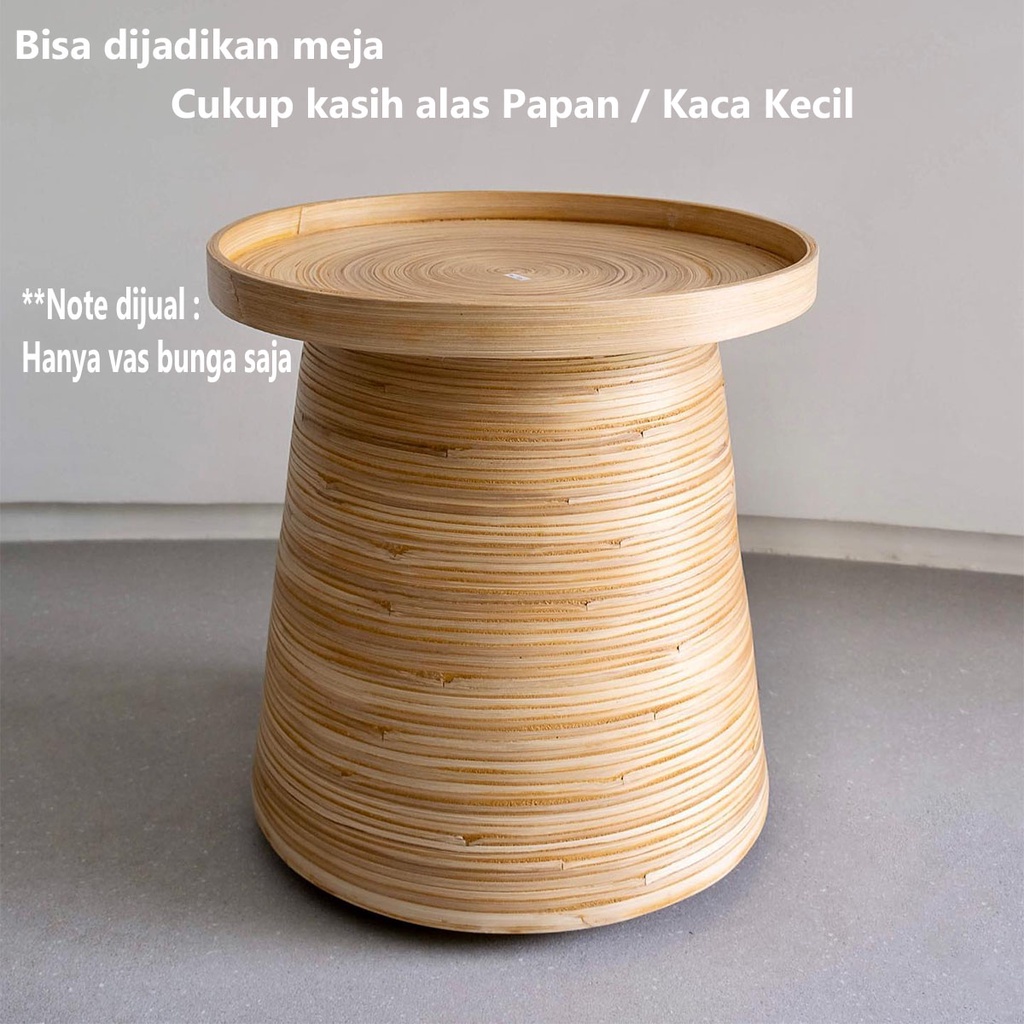 Vas Bunga Rotan / Pot Hias Sudah di Vernis Ukuran 30 cm