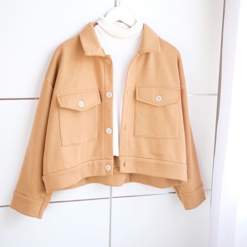 BEFAST - ZFS OOTD Jacket DESIA / GENA BB FLEECE CROP JACKET OUTER LUARAN WANITA / Jaket Crop Wanita Keluaran Terbaru / Pakaian Remaja ABG / Jaket Polos Casual / Atasan Wanita Lengan Panjang / Jaket Crop Trendy / OOTD Wanita Ala Style Korean