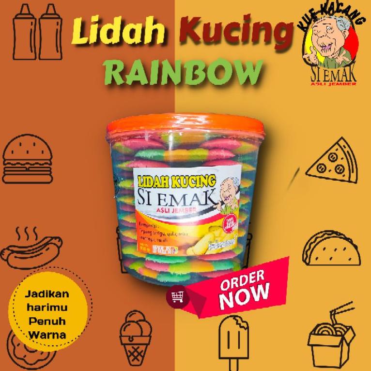 

↻ kue Lidah kucing si Emak rainbow ₭