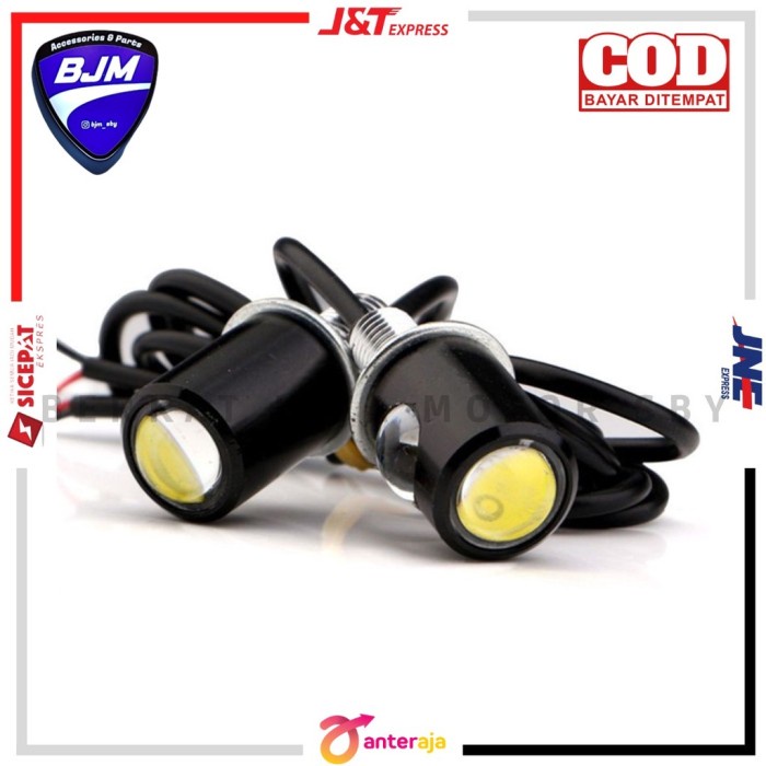 HJ358 1 Pasang Lampu Sein Led Mini 2 Sisi Bentuk Mata Elang Eagle Eye