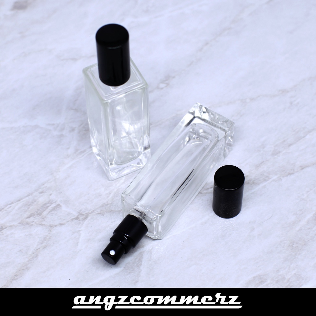 Botol Parfum Kaca Bening Minyak Wangi Kotak Roll On Spray Glass Tebal