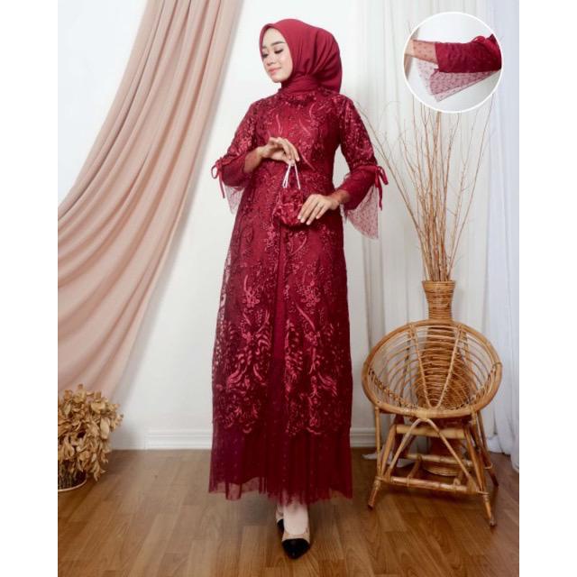 Permata Olshop / Gamis Kebaya Busui Tutu Modern / Kebaya Gamis Pesta Mewah / Gamis Busui / Kebaya Kondangan / Kebaya Seragam