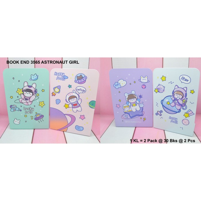 

penahan buku atau pembatas buku dari besi motif astronaut girl RATU.OS25