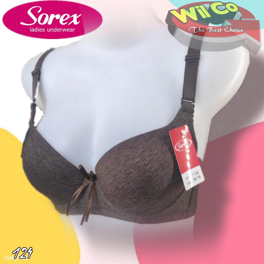 K124 - BRA/BH WANITA SOREX MELANGE BUSA TIPIS ADA KAWAT TIGA PENGAIT CUB B SIZE 34 - 40