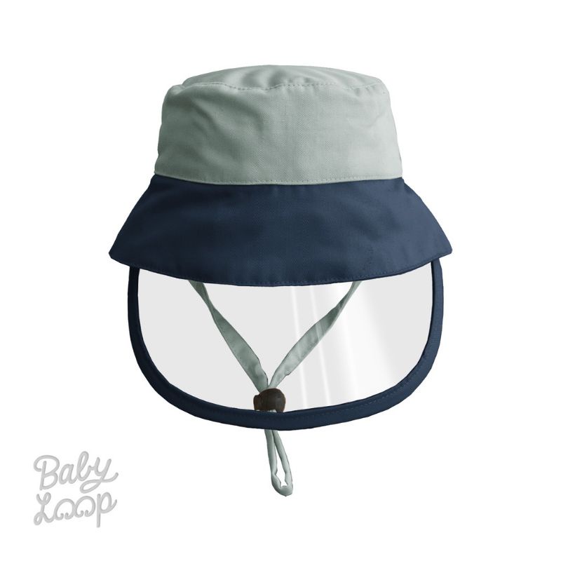 Babyloop Bucket Hat + Face Shield Baby &amp; Kids topi baby loop