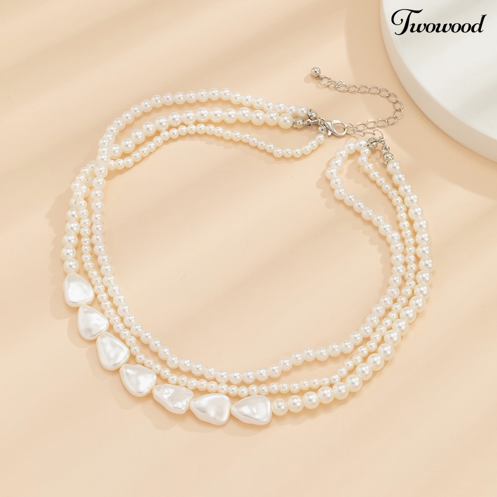 Kalung Choker Multilayer Aksen Mutiara Imitasi Gaya Vintage Untuk Wanita