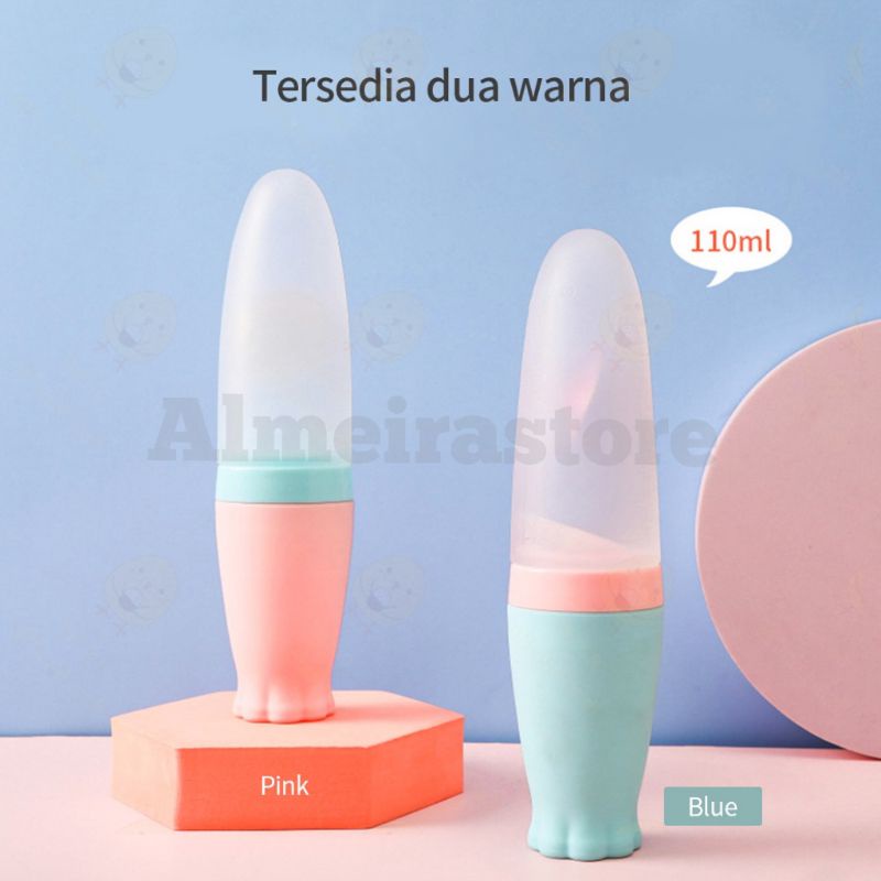 Botol sendok makan bayi silicone baby feeder silikon 110 ml lembut BPA