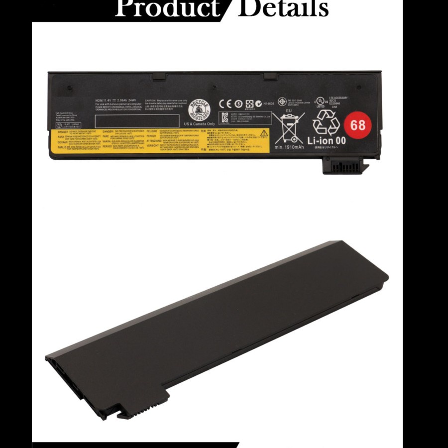 Baterai Batre Lenovo Thinkpad X240 X250 X260 X270 3 Cell Slim Original