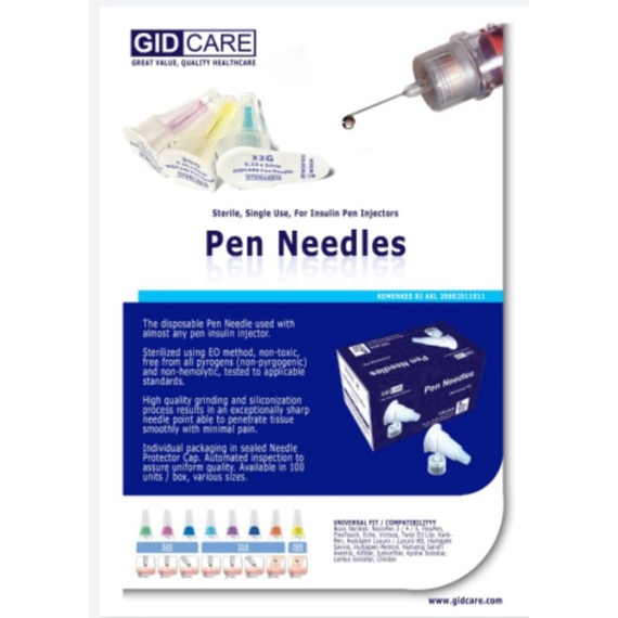 Needle Pen Insulin 30G. 31G  32G eceran