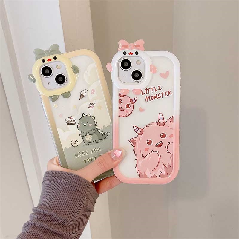 Soft Case Silikon Motif Kartun Dinosaurus Dan Monster Untuk IPhone 14 Pro Max 11 12 Xr XS 6 6S 7 8 Plus SE 2020