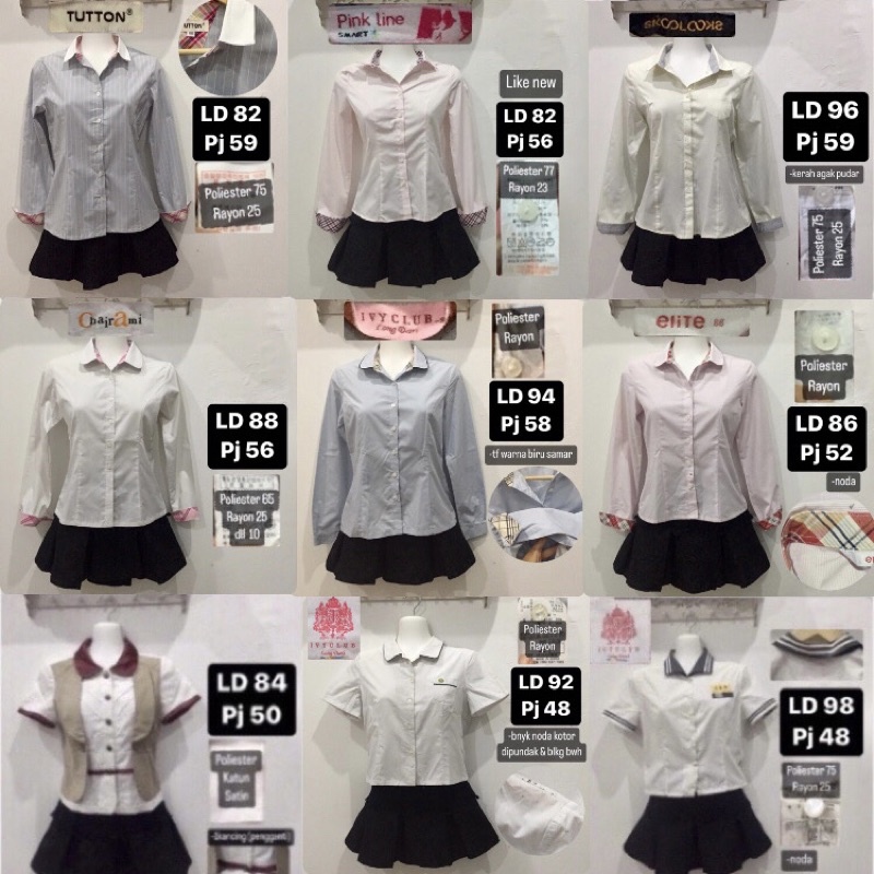 Kemeja sekolah seragam Korean uniform cosplay preloved