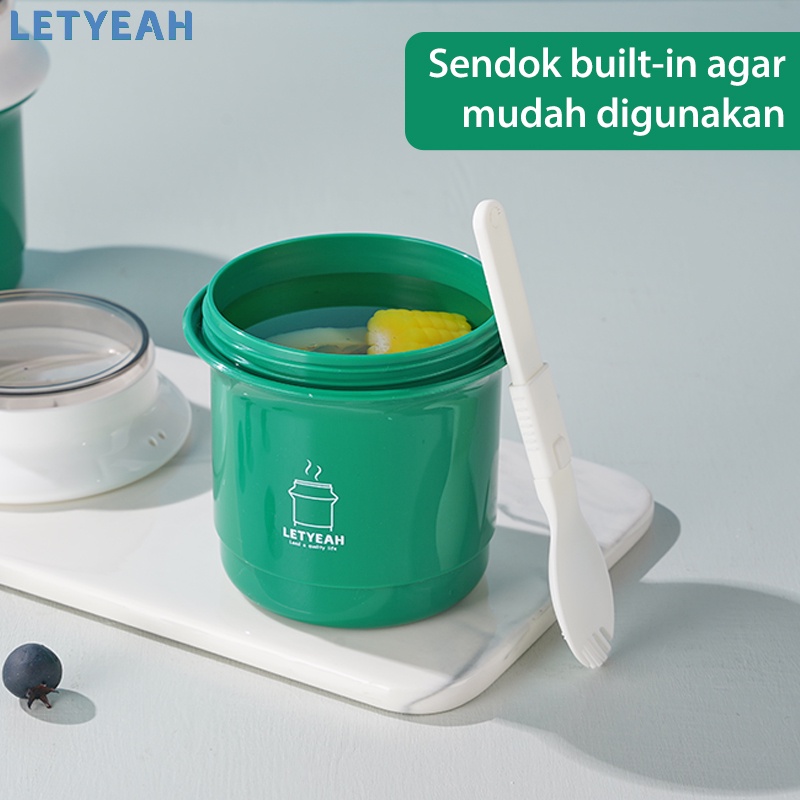 letyeah Cangkir sup anti tumpah tahan panas /550ml mangkuk sup portable /soup cup /breakfast cup