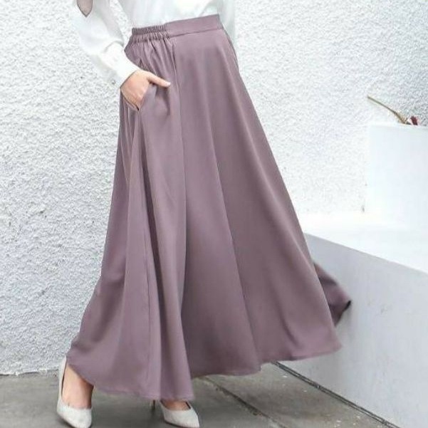 ROK POLOS A-LINE SKIRT / GEA SKIRT POLOS ROK SHAKILA / ROK SPAN KERJA / ROK PANJANG