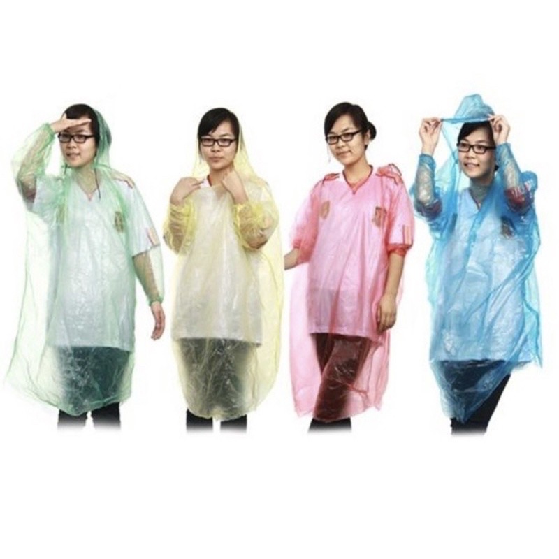 Jas Hujan Sekali Pakai Ponco Raincoat Plastik Disposable Emergency Rain Coat Anti Air