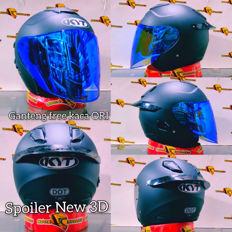 Jual Helm Kyt Kyoto R Solid Black Dof Ganteng Spoiler D Ori Kyt