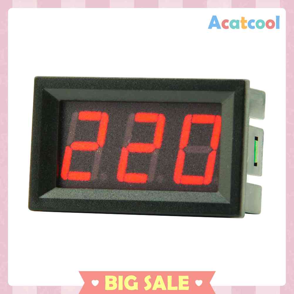 0.56 inch Voltmeter LED Display AC 50-500V 2 Kabel Untuk Mobil