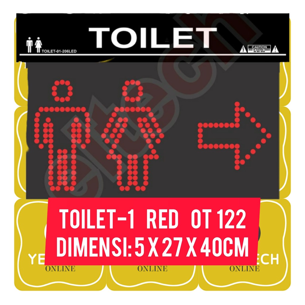 

1-Sisi LED Logo Sign Board Papan Tanda Tulis Kamar Mandi Kecil TOILET