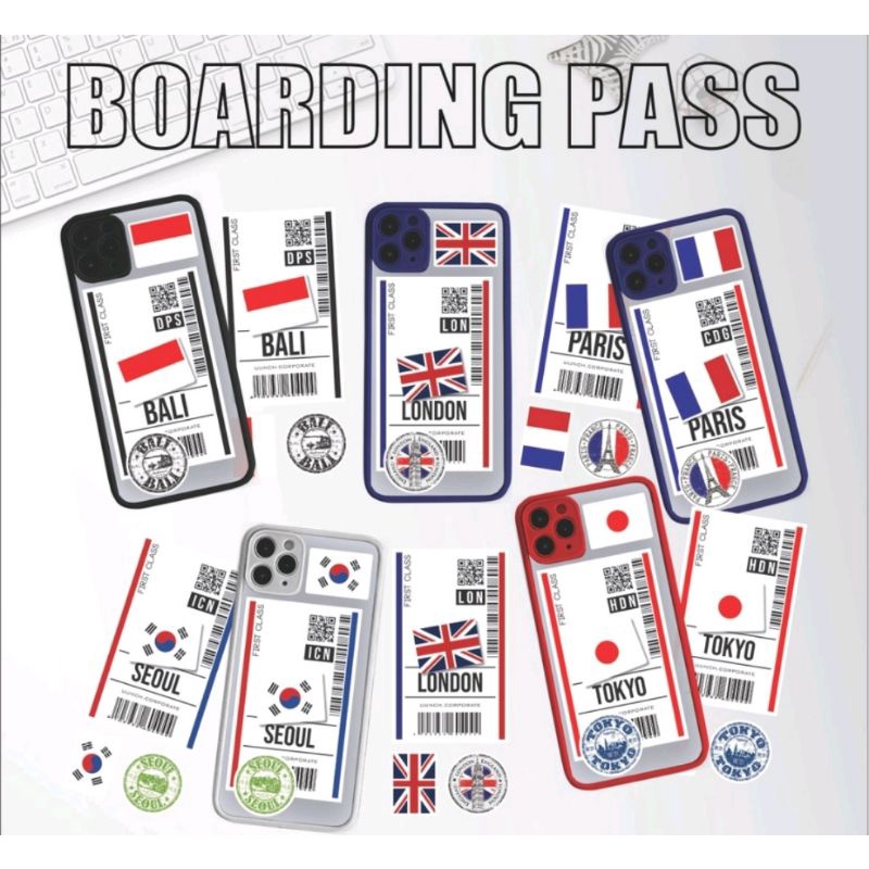

Sticker Boarding Pass Tiket Pesawat bisa untuk HP Laptop Tmblr Bujo Planner