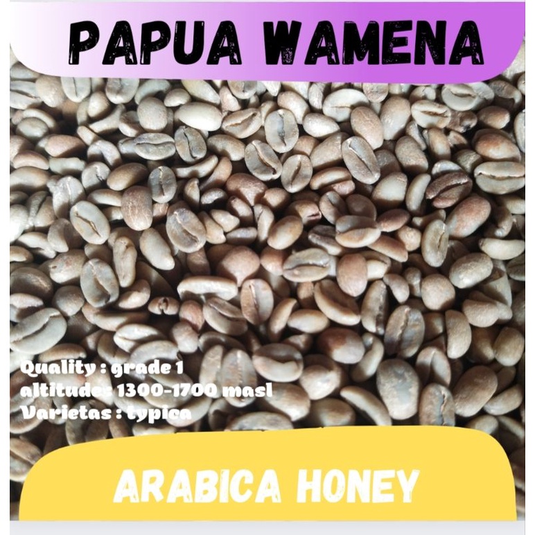 

biji kopi mentah ( greenbean ) Arabika Papua Wamena - proses red honey