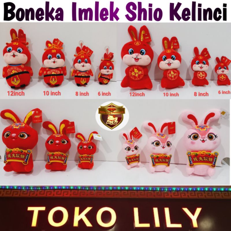 Boneka Imlek Shio Kelinci / Plush Toy Kelinci 2023 / Dekorasi Imlek / Souvenir Imlek 2023 / Stuffed Toys Kelinci Imlek