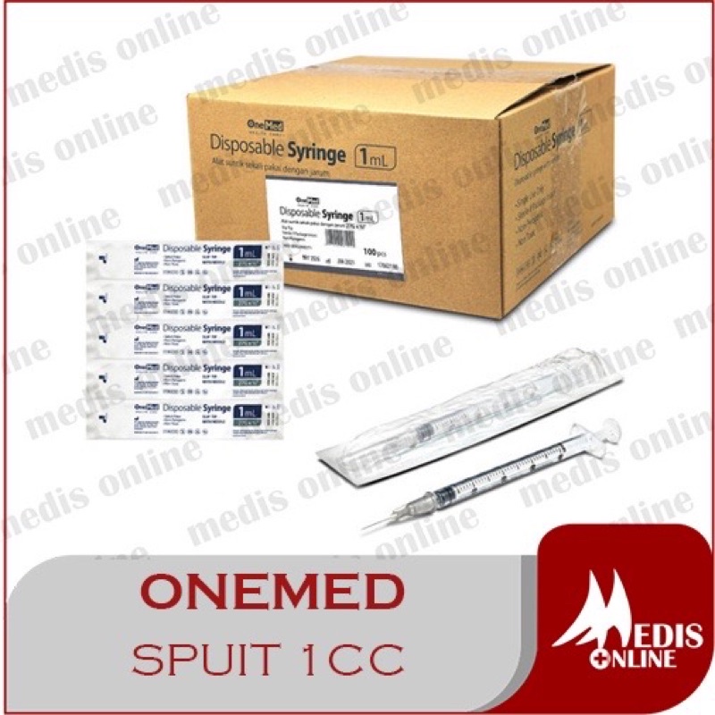 ONEMED Spuit 1cc / SPUIT 1CC ONEMED / Syringe 1cc Onemed / onemed sped / Syringe Onemed 1cc / Jarum 