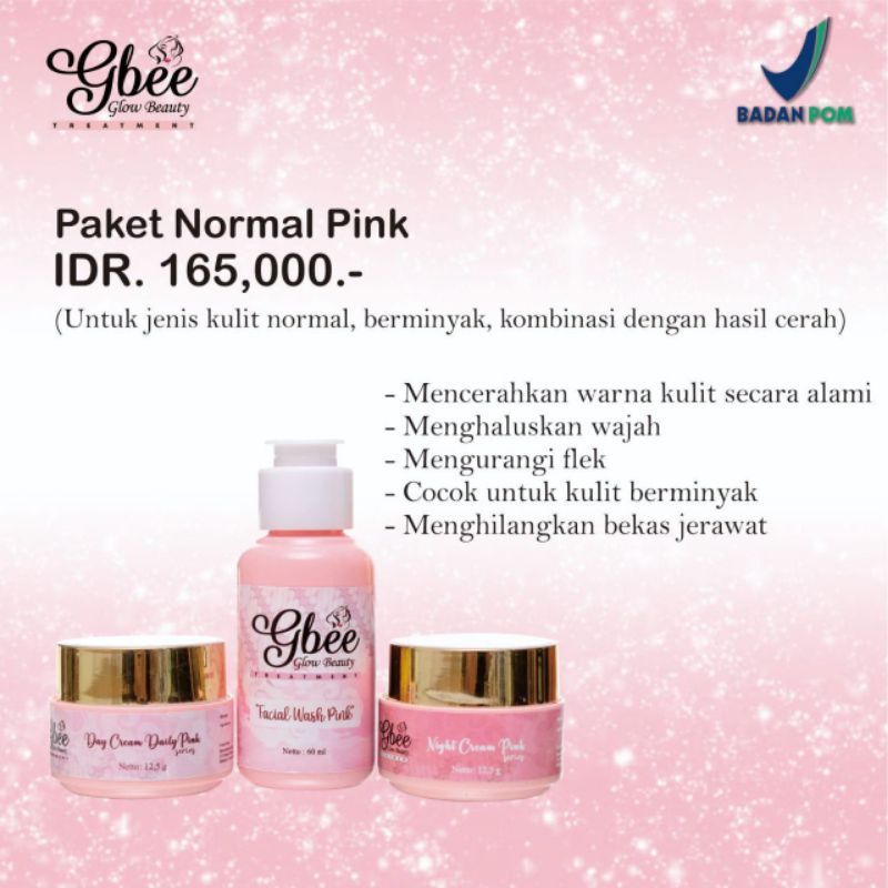 [Miffglow] FREE GIFT - GBEE GLOW BEAUTY PAKET NORMAL PINK skincare aman bpom