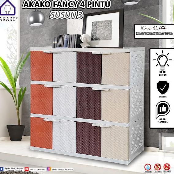 

Lemari Plastik Akako 12 Pintu susun 3 Fancy stock ready