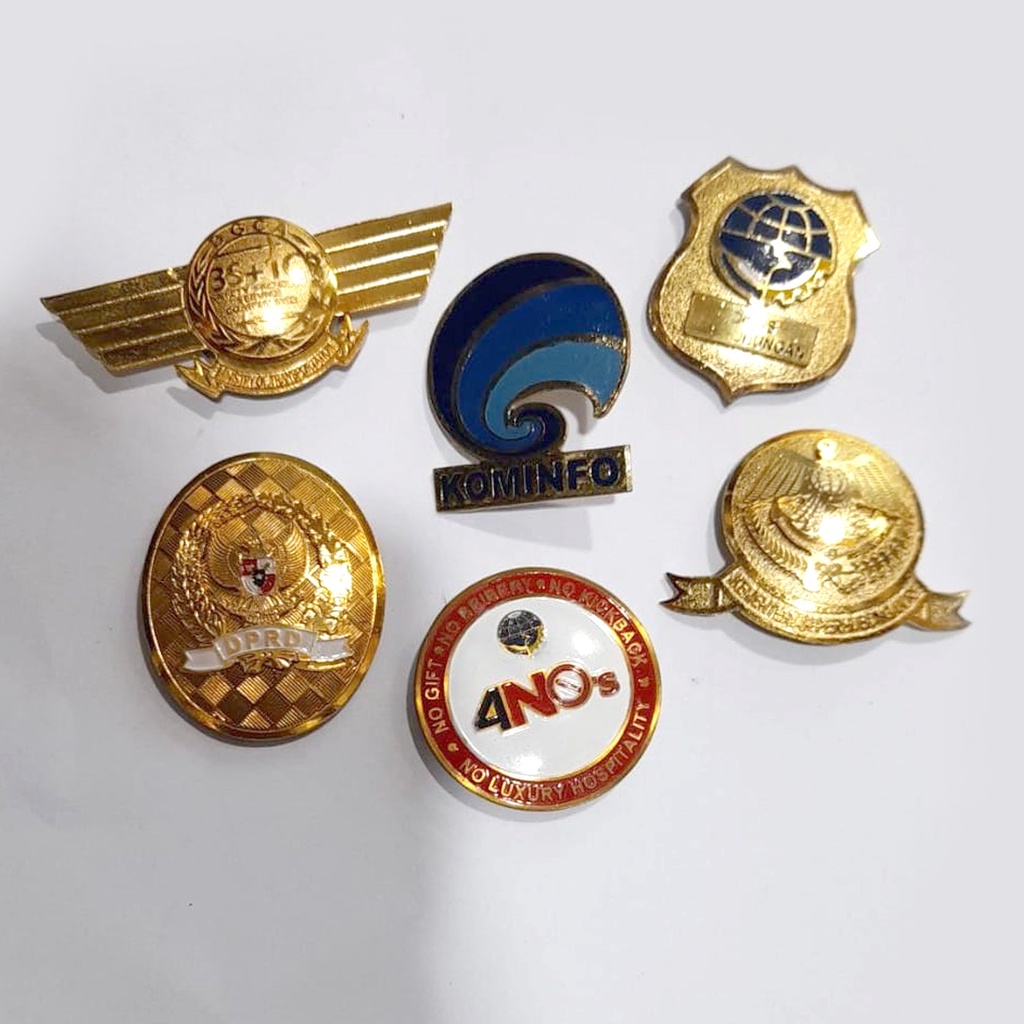 Pin Kuningan Etching Logo Custom