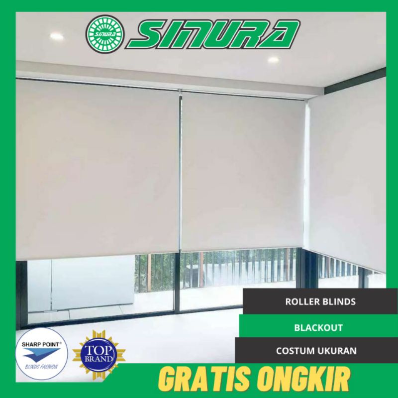 Roller Blind Sharp Point Blackout Blok 100% Cahaya - Tirai Jendela - Tirai Gulung