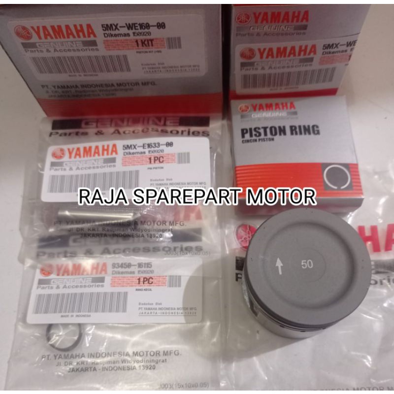 PISTON KIT RING SEHER SET MIO SMILE MIO SPORTY  MIO KARBU STANDAR OS 25,OS 50,OS75,0S 100 5MX