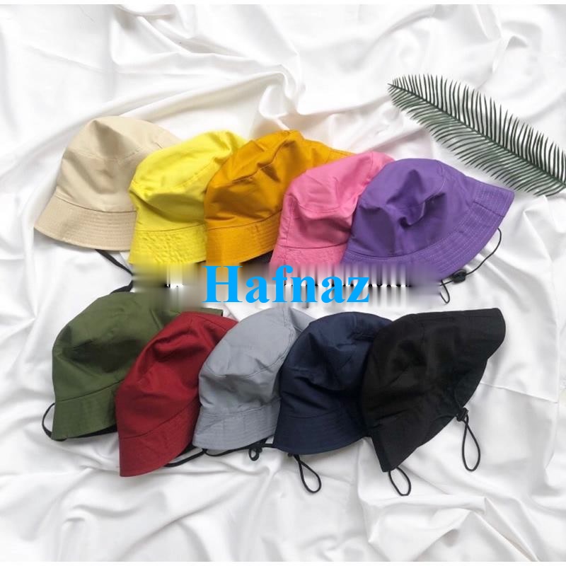 Topi Bucket Hat Anak Rimba Polos Bolak Balik Ada Tali  2-4 Tahun Perempuan Laki-Laki