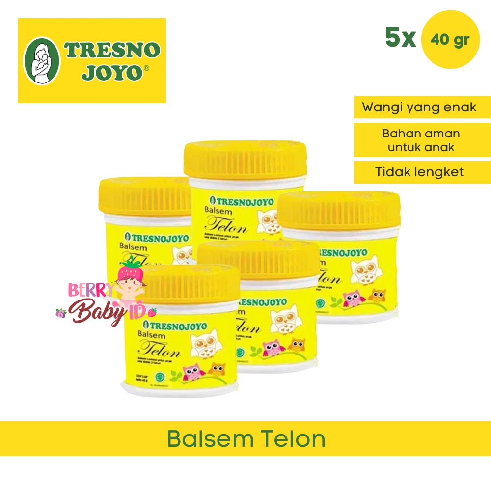 Tresnojoyo Paket 5 Pcs Balsem Telon Ointment Bayi Tresno Joyo 40 gr Berry Mart