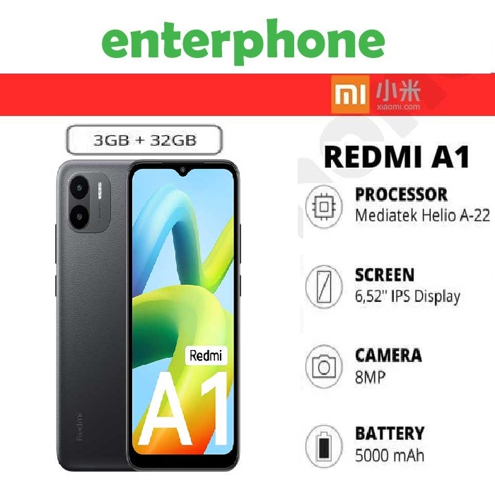 Xiaomi Redmi A1 3/32 RAM 3GB Internal 32GB Garansi Resmi Xiaomi