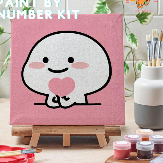 

Paint by number pentol versi 3 canvas 20x20 cm painting kit - pentol11, 15x15cm